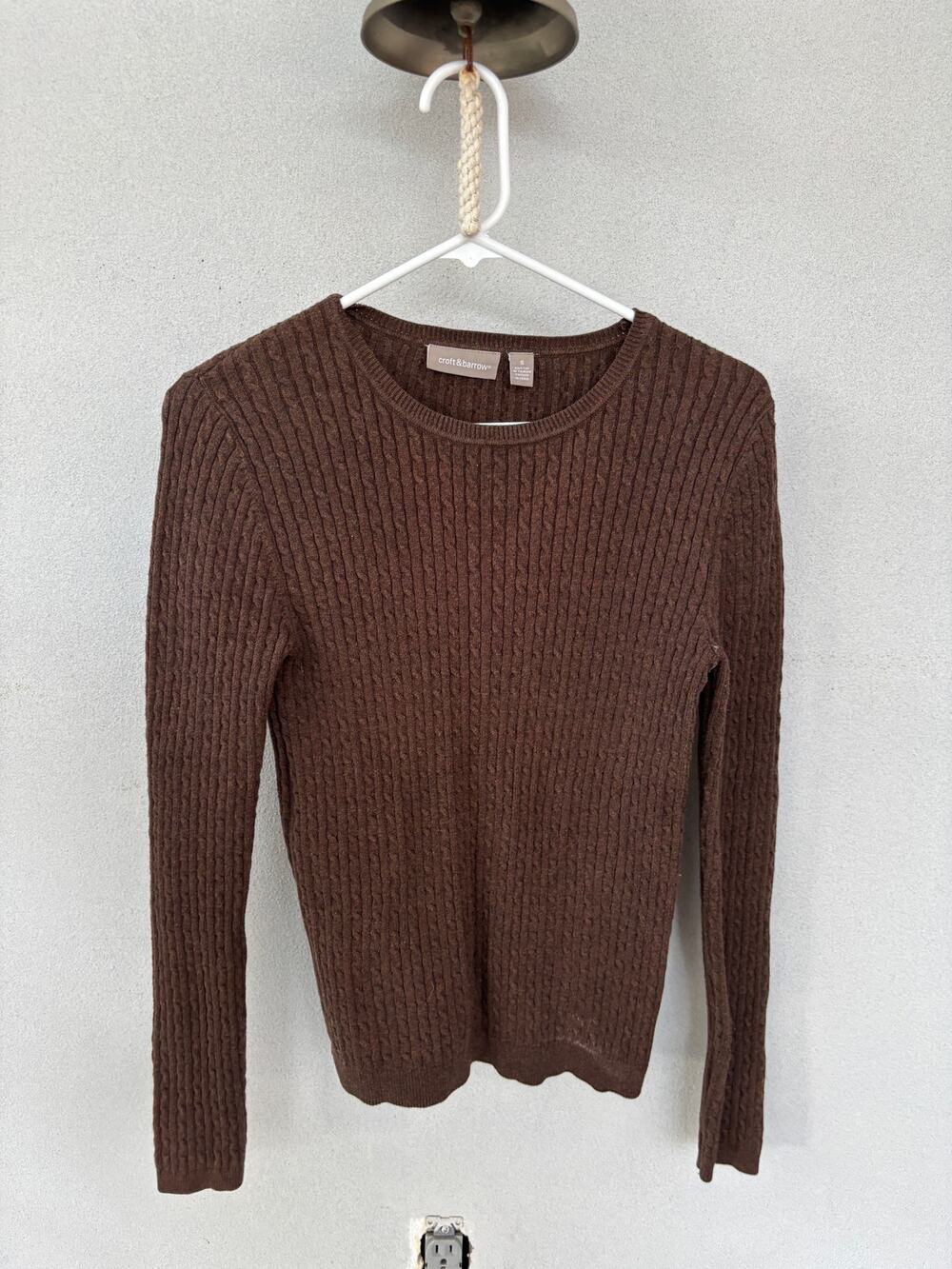 Brown Knit Cotton Sweater Y2K Whimsygoth Grunge Fall